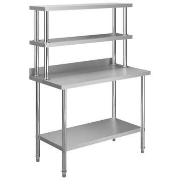 vidaXL Keukenwerktafel met bovenschap 120x60x150 cm, Verzenden