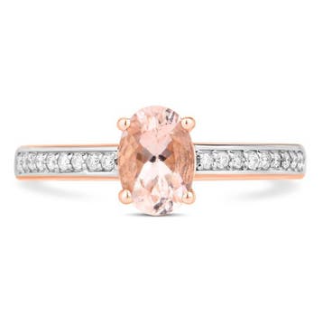 Zonder minimumprijs - Ring - 14 karaat Roségoud - 0.97ct.