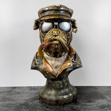 sculptuur, Gansta Bulldog - 35.5 cm - Polystone - Resin
