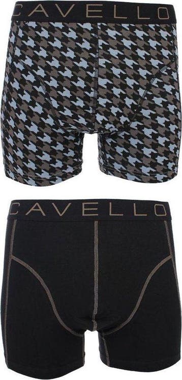 2dekans | Cavello - 2-pack Boxershorts Zwart / Pepita Print, Kleding | Dames, Ondergoed en Lingerie, Ophalen of Verzenden