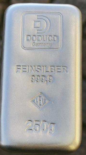 250 grammes - Argent .999 - Doduco, Germany - Scellé