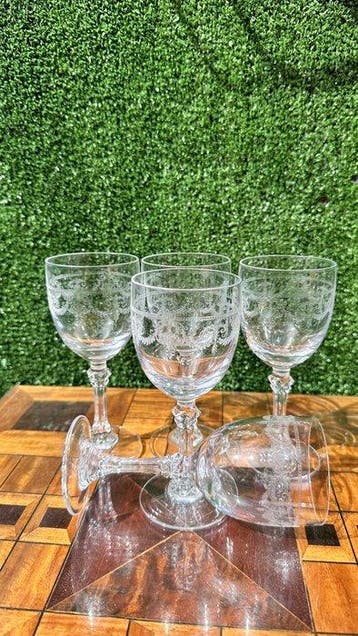 Service de boisson - Cristal - 5 verres, Antiquités & Art