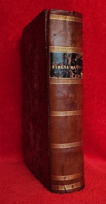 BIBLIA SACRA [Biblia Vulgata in latin, 23 cm] - 1868, Antiek en Kunst