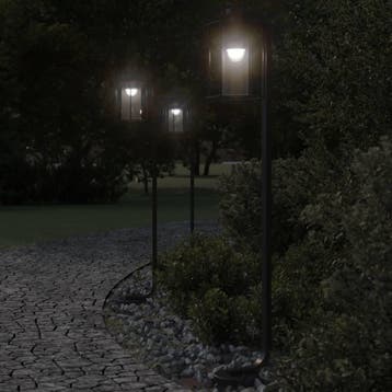 vidaXL Vloerlamp voor buiten 3 st 100 cm roestvrij staal, Verzenden, Nieuw