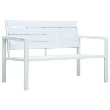 vidaXL Tuinbank hout-look 120 cm HDPE wit, Verzenden