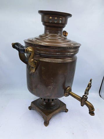 Samovar - Waterkoker/Samovar - Messing - Theestoof, Antiek en Kunst