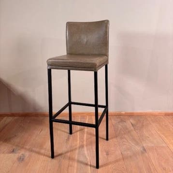 Leren barkruk Break hoog, Vintage Olive (olijf/groen),, Ophalen of Verzenden