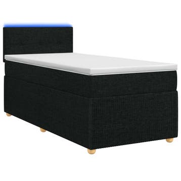 vidaXL Boxspringbed met matras met hoofdeinde Zwart 90 x 200, Verzenden, Nieuw