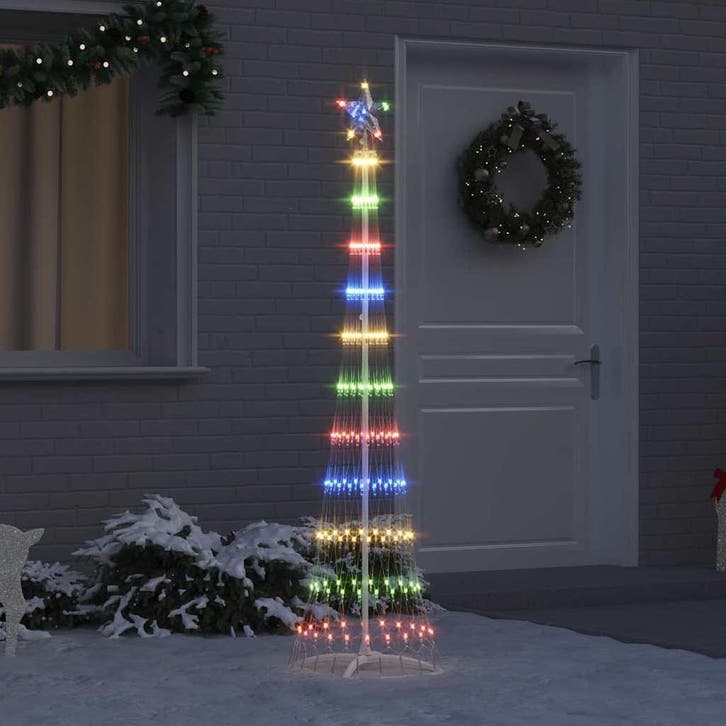 vidaXL LED kerstboom met 230 LED Multikleur 51 x 51 x 190 cm, Divers, Noël, Envoi