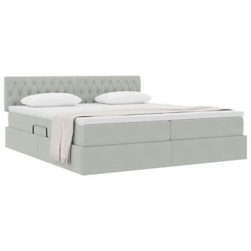 vidaXL Opbergbed 2 st Lichtgrijs 200 x 200 cm Velvet, Verzenden