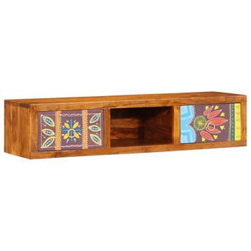 vidaXL Tv-wandmeubel 100x30x22 massief acaciahout, Huis en Inrichting, Woonaccessoires | Cd- en Dvd-rekken, Verzenden, Nieuw