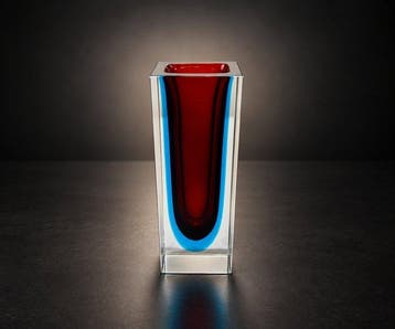 Murano - Vaas - Sommerso - Kristalglas