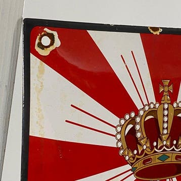 Delhaize - Emaille plaat - 30x20cm - Gemaakt van een dikke