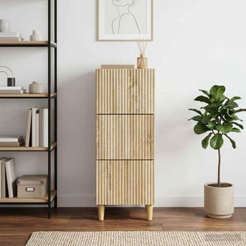 vidaXL Ladekast Sonoma Eiken 33 x 34,5 x 90 cm Bewerkt hout, Huis en Inrichting, Verzenden, Nieuw
