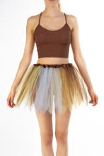 KIMU® Tutu Bruin Geel Tule Rokje M L 164 170 176 Indiaan Pet, Ophalen of Verzenden, Nieuw
