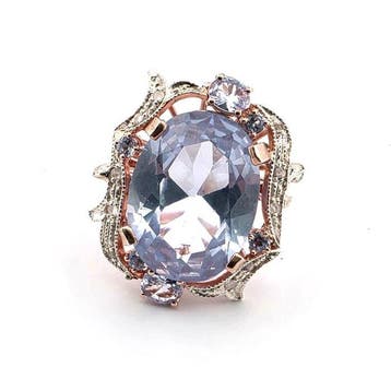 Zonder minimumprijs - Ring - 9 kt. Roségoud, Zilver Spinel -, Nieuw