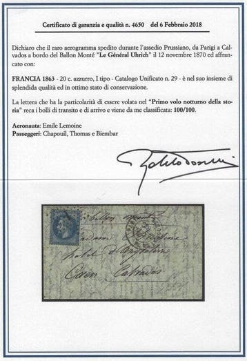 Frankrijk - 1870 - Belegering van Parijs – Ballon Monté Le