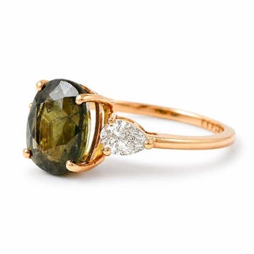 Zonder minimumprijs - Ring - 14 karaat Geel goud - 3.88ct., Handtassen en Accessoires, Ringen, Nieuw