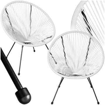 2 tuinstoelen Santana in Acapulco-design - wit, Verzenden, Nieuw