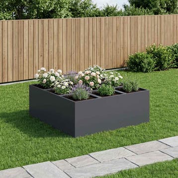 vidaXL Plantenbak Antraciet 100 x 100 x 30 cm Koudgewalst, Verzenden, Nieuw