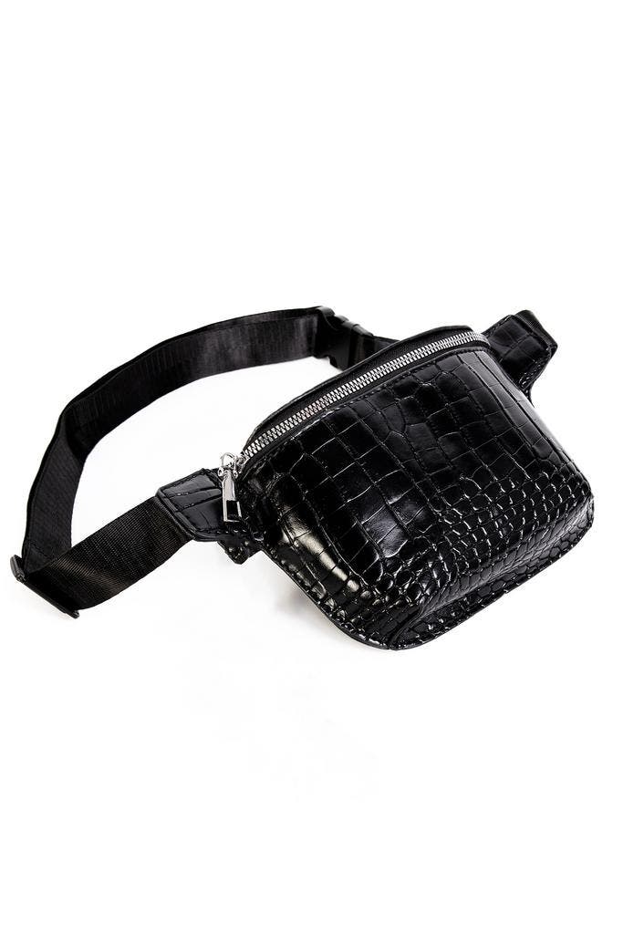 Heuptasje Slangenleer Zwart Fanny Pack Leer Heuptas Leren Ta, Handtassen en Accessoires, Tassen | Damestassen, Zwart, Nieuw, Ophalen of Verzenden