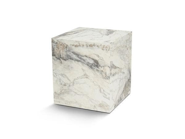 Veiling - Bijzettafel Kup Marmerlook Wit - Retourartikel, Maison & Meubles, Tables | Tables d'appoint