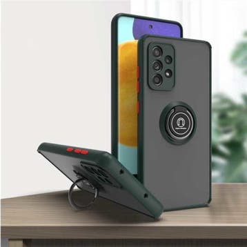 Samsung Galaxy A12 Hoesje met Ring Kickstand en Magneet -, Verzenden