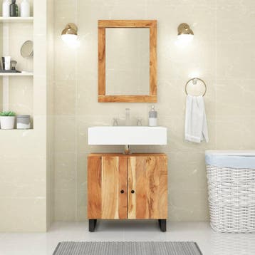 vidaXL Wastafelkast 62x33x58 cm massief acaciahout en, Verzenden, Nieuw
