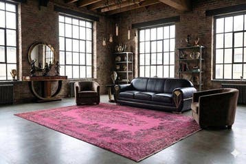 Grote roze vintage - Vloerkleed - 300 cm - 190 cm -