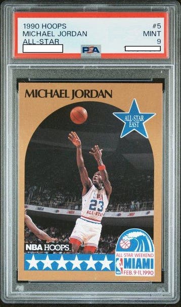1990 Nba Hopps - All Star - Michael Jordan #5 Graded card -, Verzamelen, Nieuw