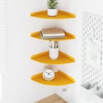 vidaXL Zwevende plank met plank 4 pcs Mosterdgeel 24 x 24 x, Verzenden, Nieuw