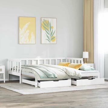 vidaXL Slaapbank met onderschuifbed/lades zonder matras, Verzenden, Nieuw