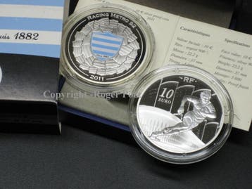 Frankreich 10 Euro 2011 Rugby Racing Metro zilver Pp rar..., Verzenden, België