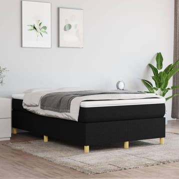 vidaXL Boxspring bed 120x200 cm stof zwart, Huis en Inrichting, Slaapkamer | Bedden, Verzenden, Nieuw