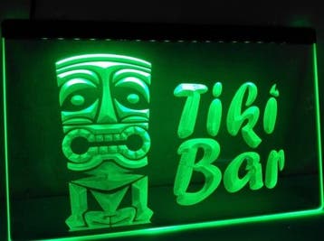Tikibar tiki bar neon bord lamp LED verlichting reclame lich, Verzenden