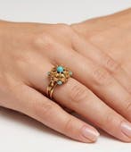 Statement ring - 18 karaat Geel goud - Domo- Turkoois