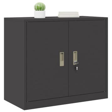 vidaXL Opbergkast Zwart 80 x 40 x 70 cm Staal, Huis en Inrichting, Verzenden, Nieuw
