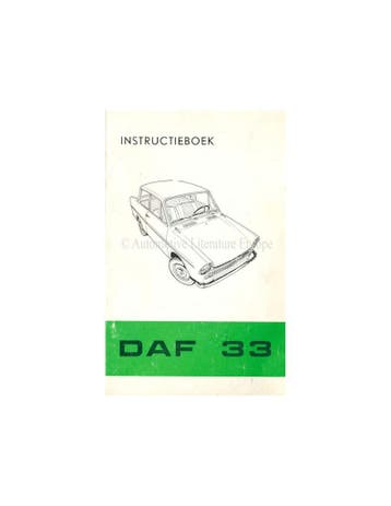 1972 DAF 33 INSTRUCTIEBOEKJE NEDERLANDS, Ophalen of Verzenden