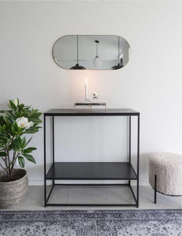 Ovale wandspiegel | Goud | 80 x 35 cm, Huis en Inrichting, Woonaccessoires | Spiegels, Minder dan 50 cm, Verzenden, Nieuw, Minder dan 100 cm