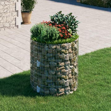 vidaXL Gabion paal rond Ø100x100 cm gegalvaniseerd staal, Verzenden, Nieuw