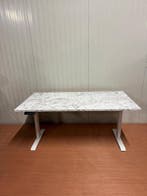 Zit Sta Bureau - Wit Frame - Marmer Bureaublad - Nieuw, Huis en Inrichting, Bureaus, Verzenden, In hoogte verstelbaar, Nieuw