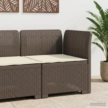 vidaXL Eén-zits Tuin Sofa met Kussen Rieten Look PP, Tuin en Terras, Verzenden, Nieuw