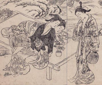 Watching Sparklers from Ehon Tokiwa-gusa - Sukenobu