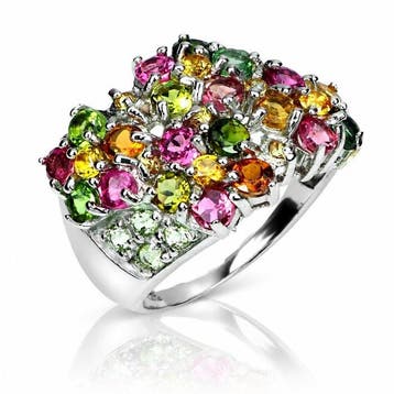 Zonder minimumprijs - Ring 925 zilver - bezet met