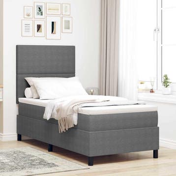 vidaXL Boxspring bed Lichtgrijs en wit 100 x 200 cm Corduroy, Verzenden