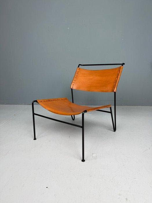 Metz & Co - A. Dolleman - Fauteuil - Leder, Staal, Antiquités & Art, Art | Objets design