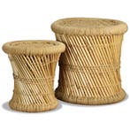 vidaXL Krukken 2 st bamboe en jute, Huis en Inrichting, Stoelen, Verzenden, Nieuw