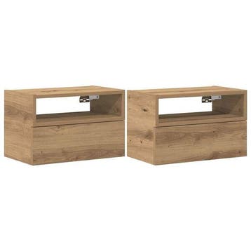 2 tables de chevet murales chene - Seconde chance - 34% d..., Maison & Meubles, Verzenden