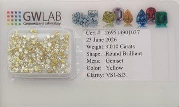 Zonder minimumprijs - 113 pcs Diamant (Natuurlijk gekleurd), Nieuw