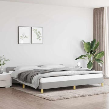 vidaXL Bedframe zonder matras stof lichtgrijs 200x200 cm, Verzenden